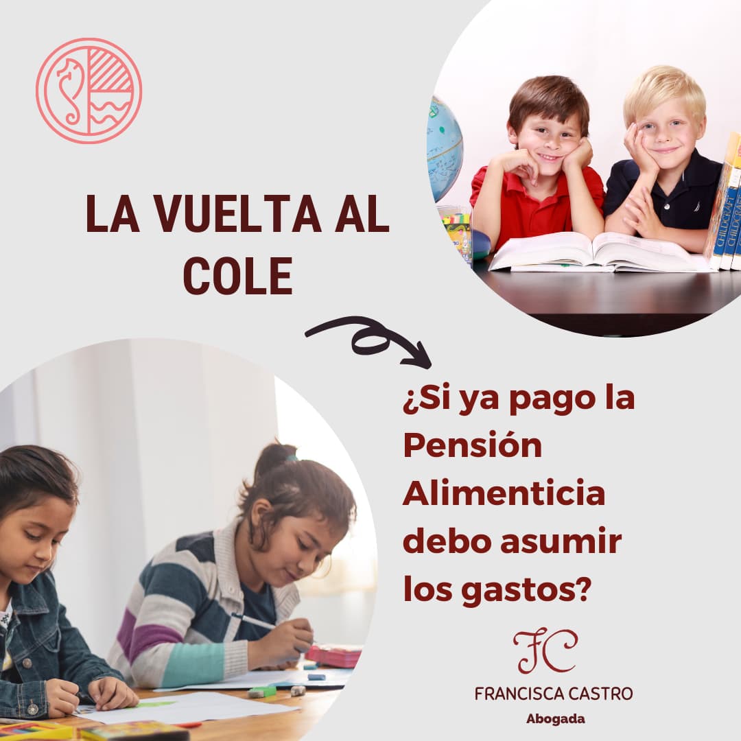 En la imagen se ve niños en el colegio con la frase la vuelta al cole