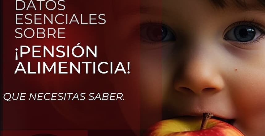 Imagen de una niña comiendo una manzana con el rotulo Datos esenciales sobre pensión alimenticia que necesitas saber