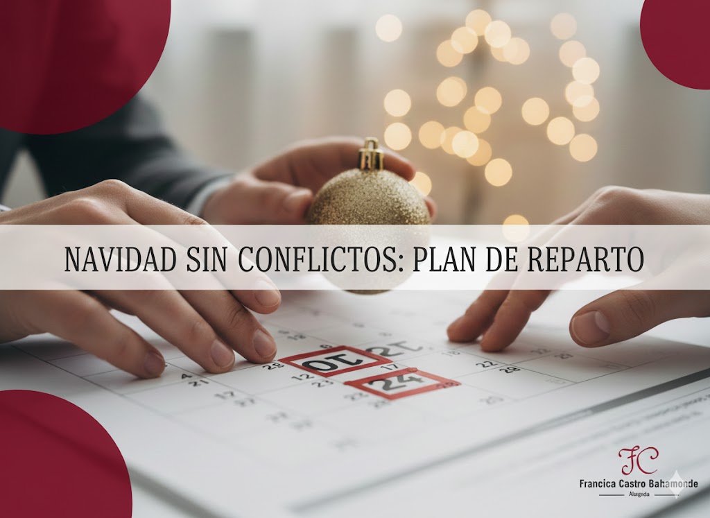 Manos sobre calendario planificando el reparto de hijos en Navidad. Abogado de familia en Cerdanyola del Vallès.