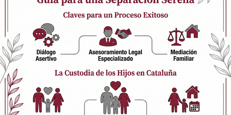 Imagen que explica claves para un divorcio mutuo acuerdo para una separación serena, infografía de una familia